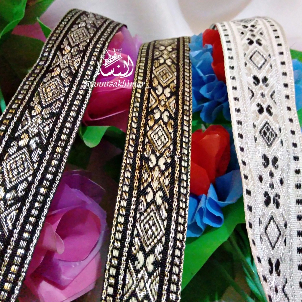 [HARGA/50CM] Pita Gamis / Renda Bordir India