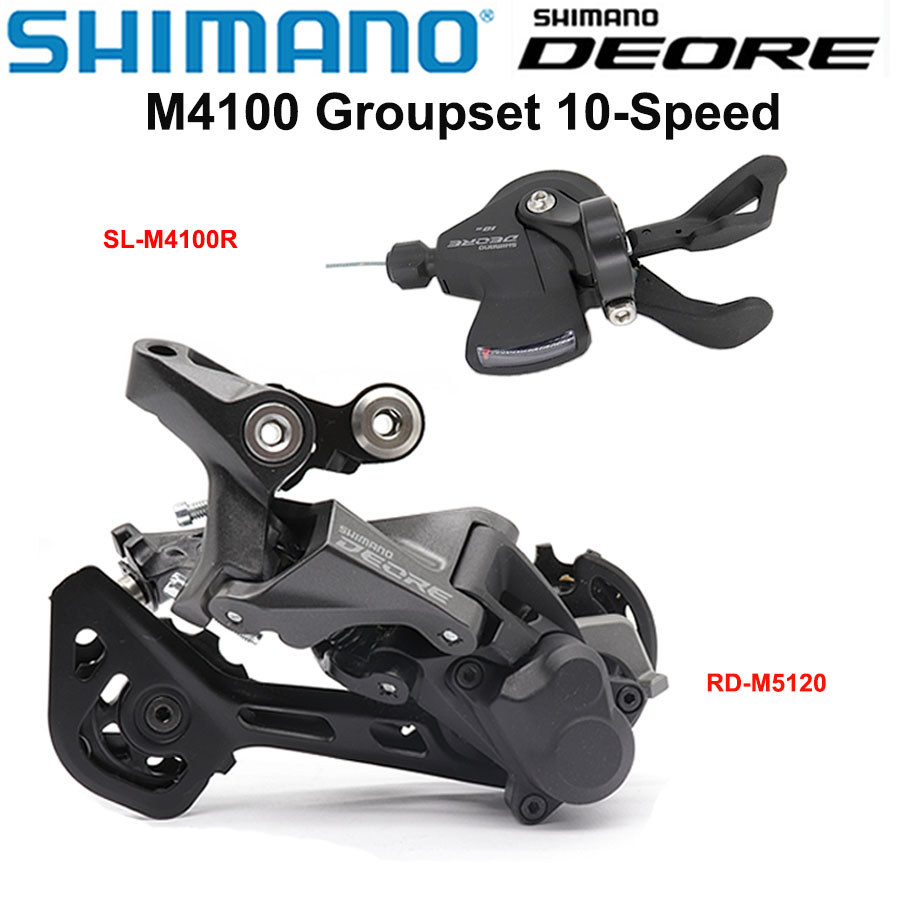 SHIMANO DEORE 10 speed Groupset M4100 Shifter SL-M4100-R RD-M5120 RD-M4120 Rear Derailleur RD-M5120-
