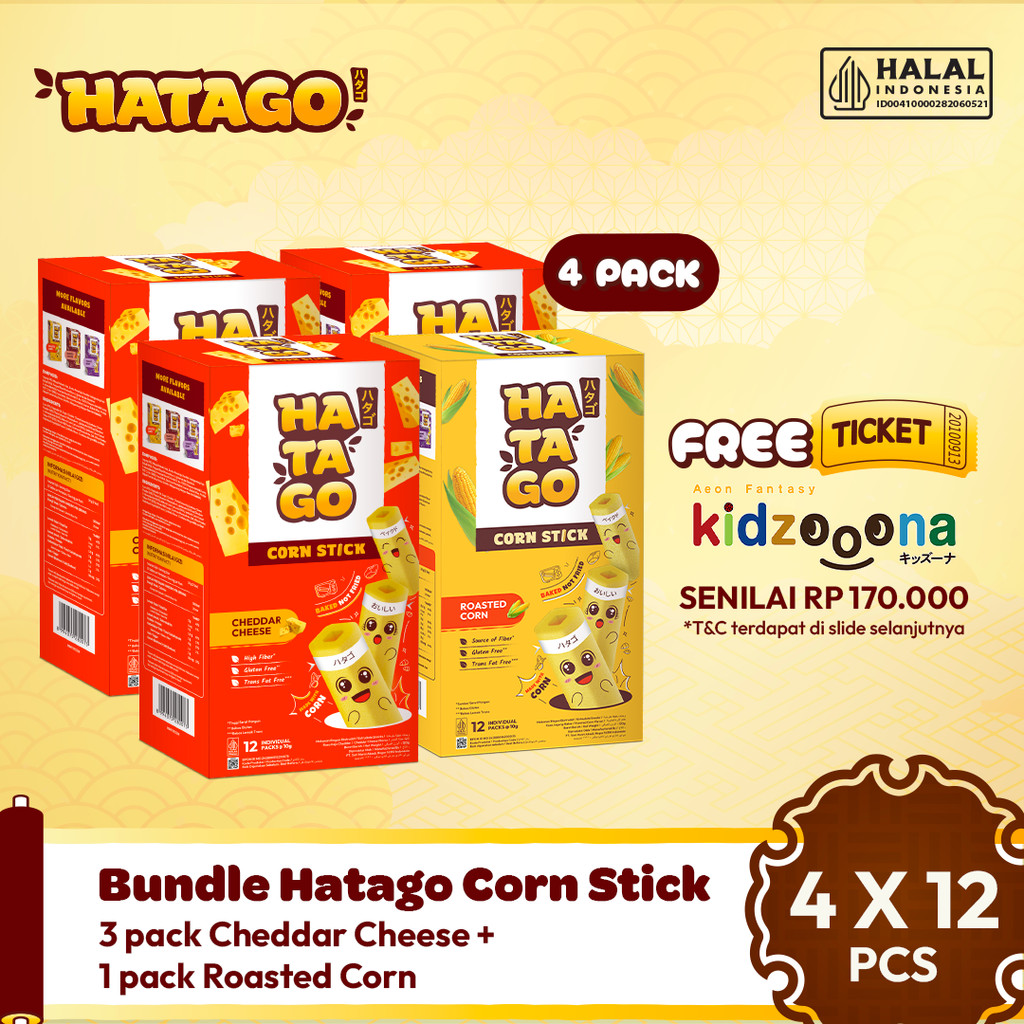 Hatago Sharing Bundle Tiket Kidzoona - 1 Roasted Corn + 3 Cheddar Cheese