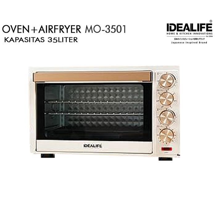 Oven Listrik Idealife MO-3501 Low Watt Kapasitas 35 Liter - CREAM