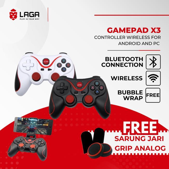 (COD) Gamepad X3 Bluetooth Wireless Controller Game Joystick for Android Terios T3 / X3 With Holder 