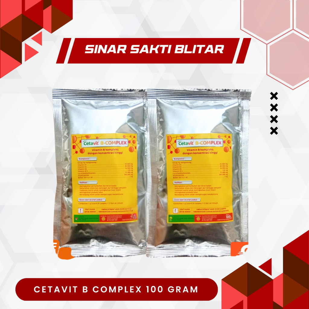 CETAVIT B COMPLEX 100 GRAM - Vitamin B Complex untuk Selera Makan Ayam Bebek Unggas