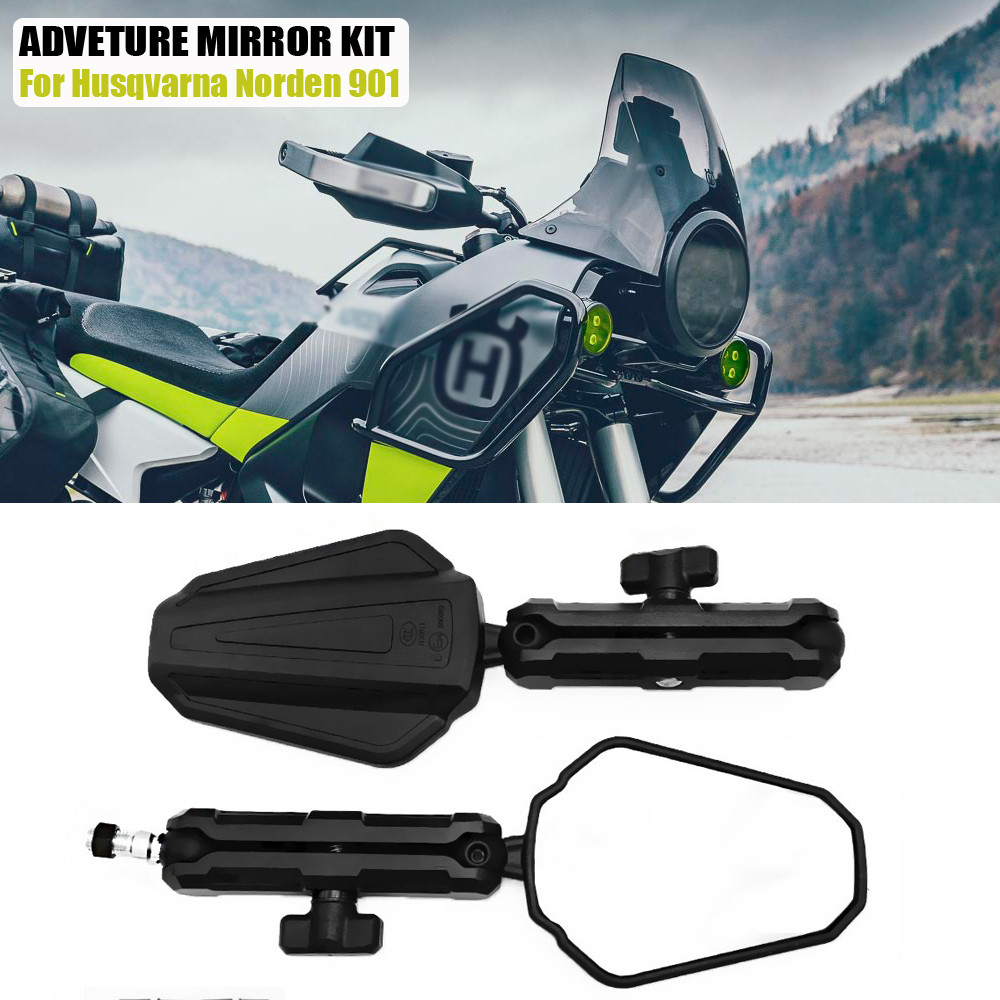 For Husqvarna Norden 901 norden901 NORDEN 901 Motorcycle Rearview Mirror Adventure ADV Foldable Mirr