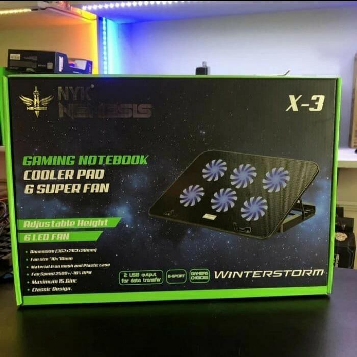 NYK X3 Winterstorm Coolingpad 6 Led Fan /NYK Nemesis X-3