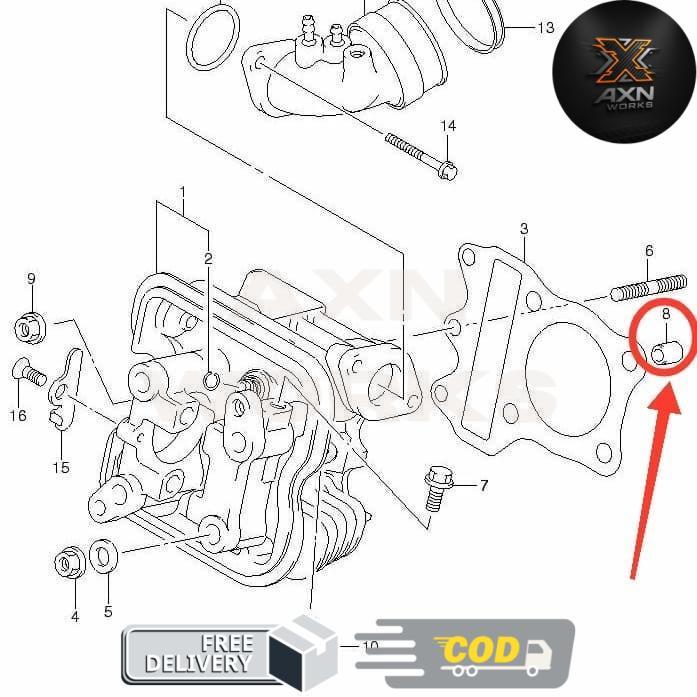 04211B11129N000 Pin Dowel Boss Cylinder Head Suzuki Skywave Original