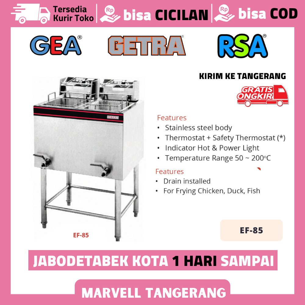 Deep Fryer Listrik 14 Liter 2 Tanki GETRA EF-85 DEEP FRYER ELECTRIC