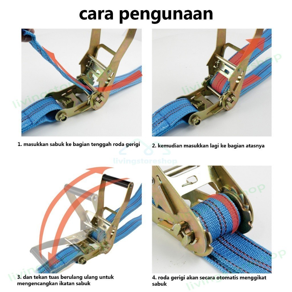 rachet tie down/4-8 meter Trek belt /10 ton tali sound/tali barang/Track webbing cargo lashing 5.5CM