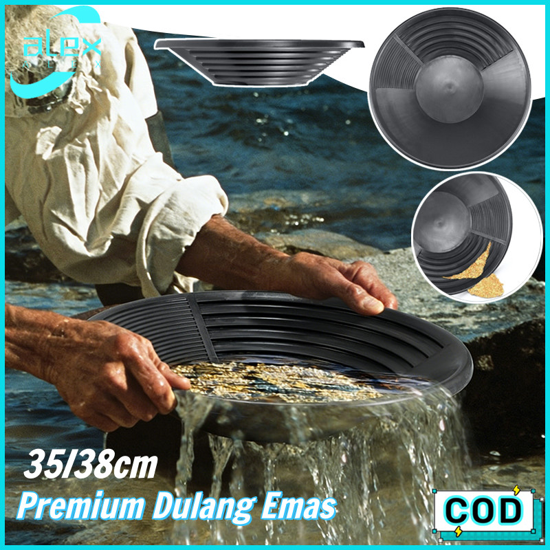 38cm Alat Dulang Emas Gold Panning Engkol Tangan Portabel Panci Emas Alat Penambangan Emas