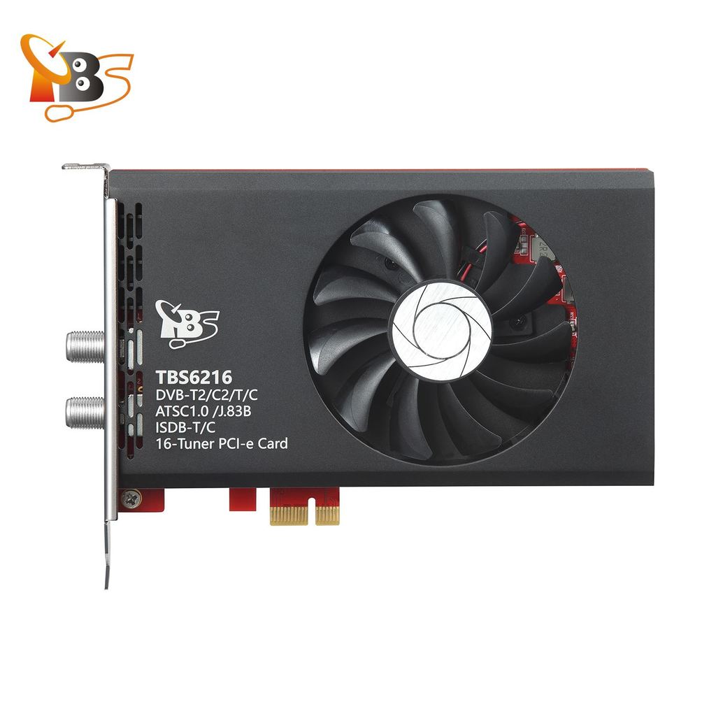 TBS6216 16Tuner PCIe Card Support DVBT2C2TC(J83ABC)ISDBTCATSC10 Live Broadcast Terrestrial Cable FTA