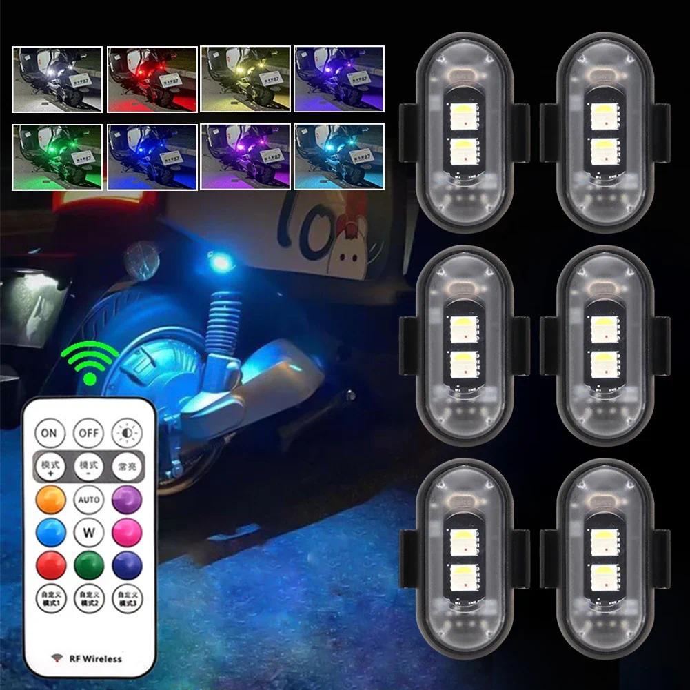 Lampu Atmosfer Mobil Nirkabel LED, Lampu Strobo Peringatan, Lampu Strobo Pesawat RGB LED, Lampu LED 