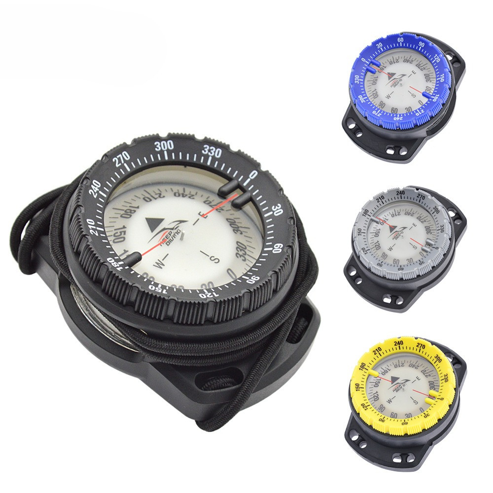 Scuba diving strong magnetic 50m elastic rope compass underwater luminous compass waterproof compass