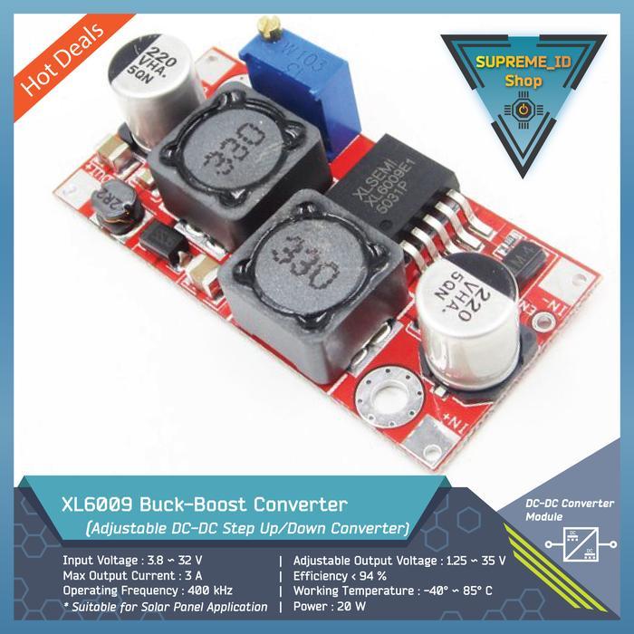 XL6009 DC-DC Step Up / Down Buck-Boost Power Supply Converter Module | 3A 20W