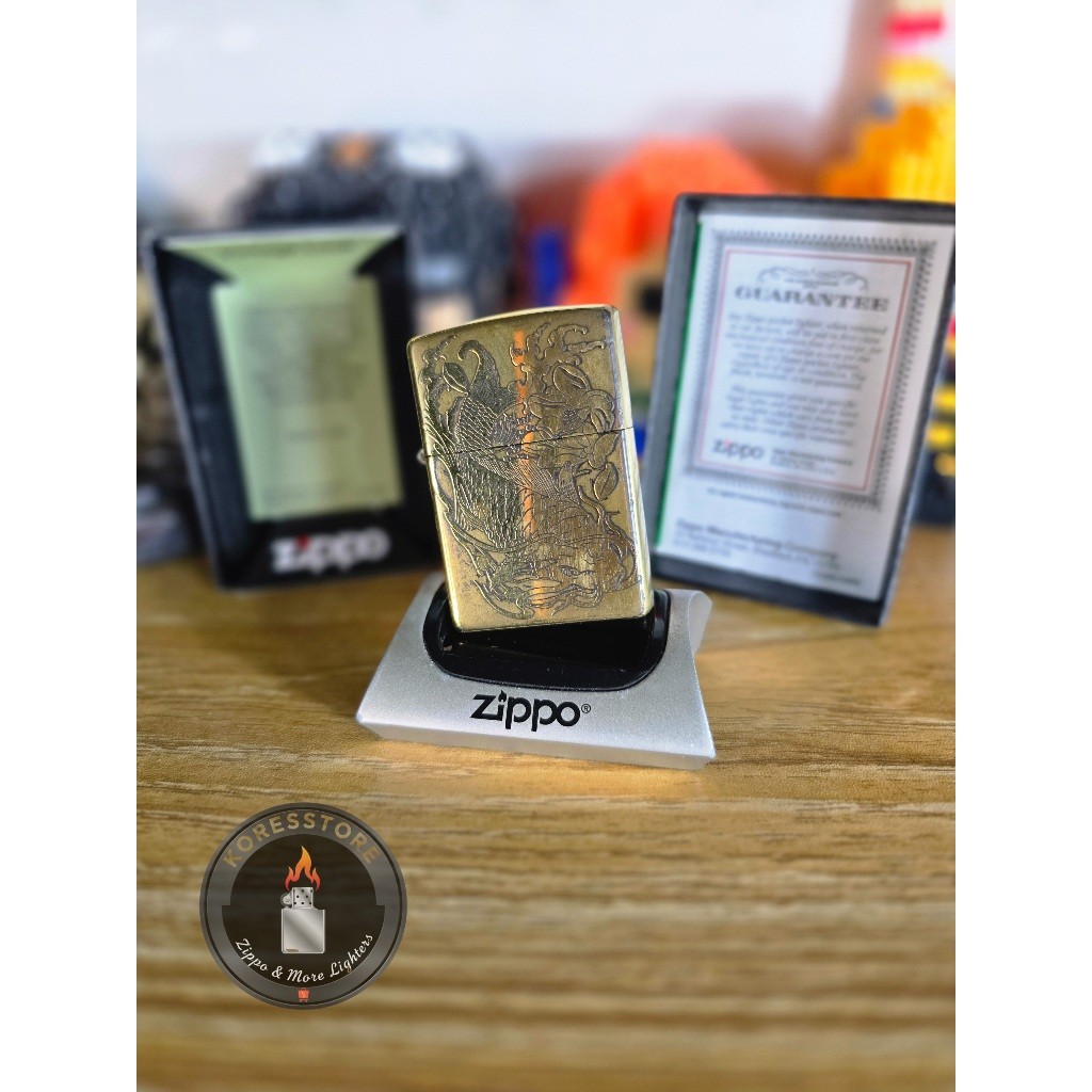 ZIPPO FISH LOGO GOLD "Armour Case"