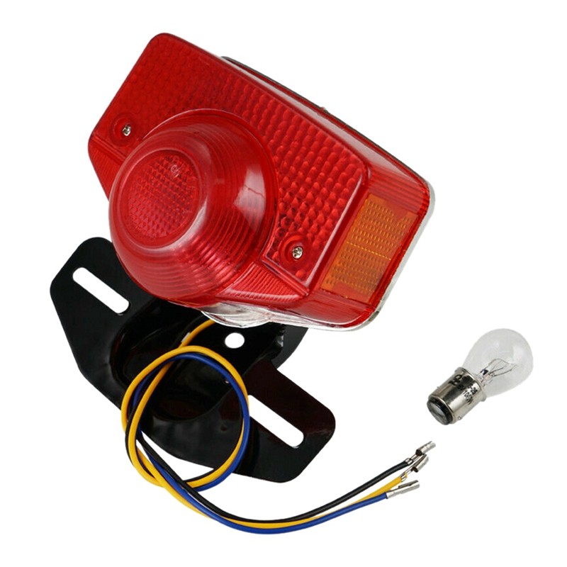 Lampu Rem Belakang Sepeda Motor dengan Bohlam untuk Honda CT70 CT90 CT125 XL70 CL70 CL90 Jialing JH7