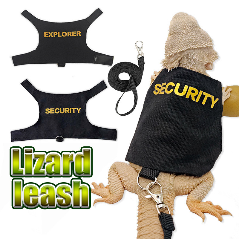 Harness Tali Tuntun Iguana Kokoh Kecil Tali Panjang dengan desain kata SEC/EXP yang unik