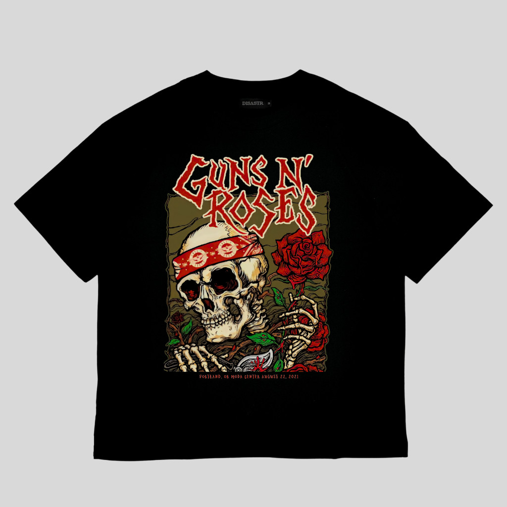 (COD) DISASTR Kaos GNR Guns N Roses Tour Poster Black Tshirt