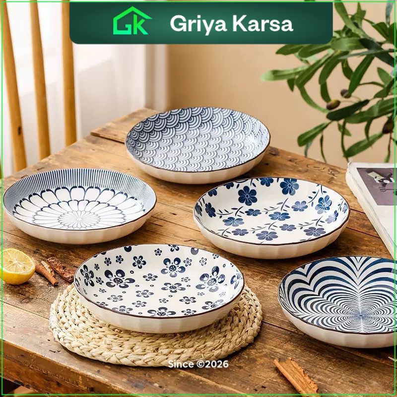 GriyaKarsa.Id -  Piring Makan Keramik SNI Piring makan Food Grade Piring Satuan Elegand Motif Cantik