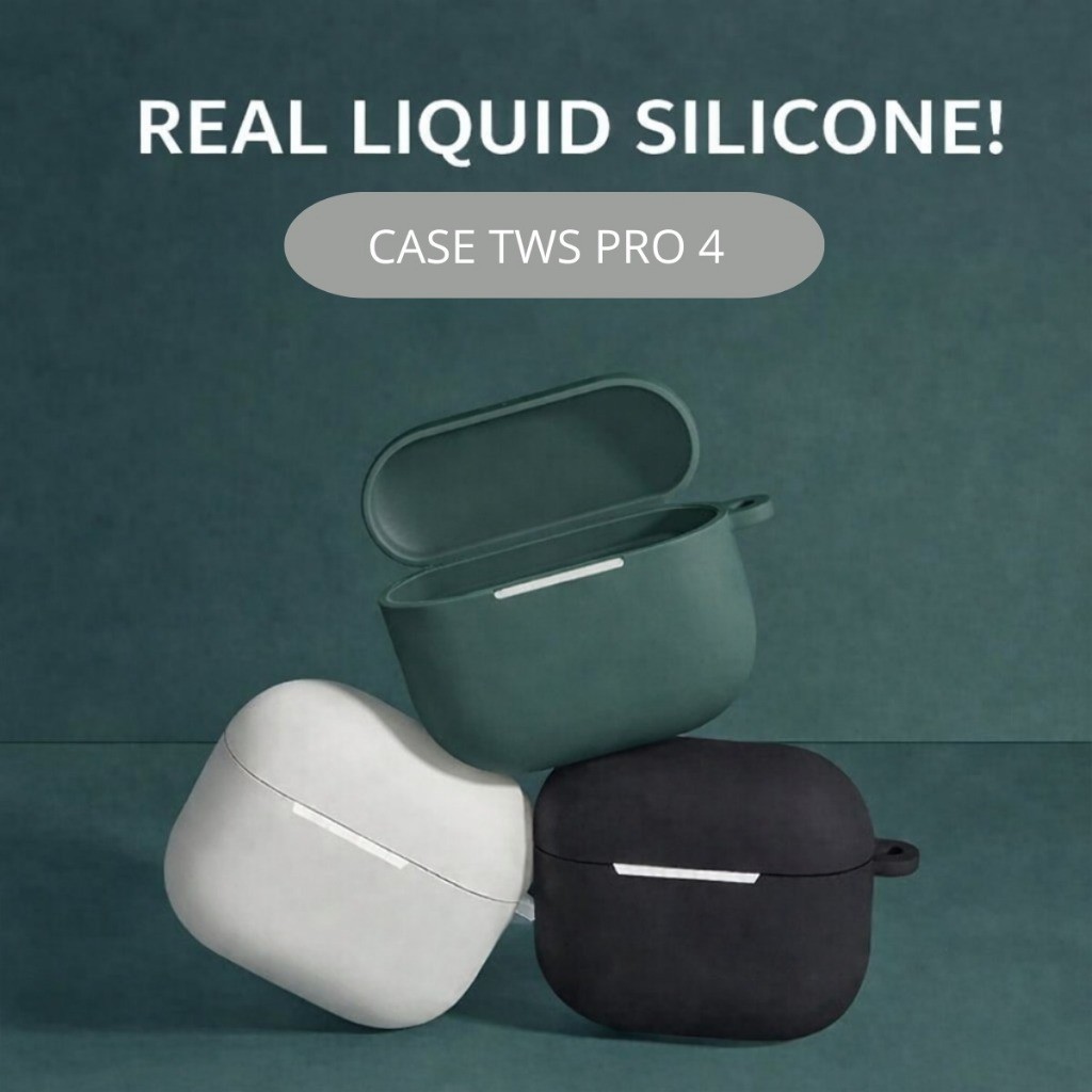 Casing TWS Pro 4 Silikon Premium Anti Benturan Case Pelindung Charging AirPods Style