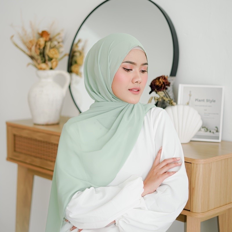hijab pashmina ceruty babydoll/pasmina ceruty/pashmina ceruty warna mint/pashmina warna mint/pashmin