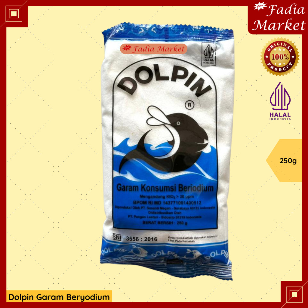 Dolpin Salt Garam Beryodium 250g – Garam Halus Yodium Berkualitas untuk Masakan