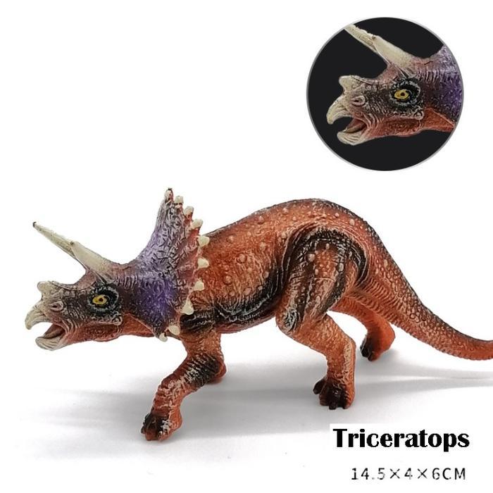 Mainan Anak Dinosaurus/Mainan Action Figure Dinosaur Karet /Mainan Dino Trex Toy - Triceratops