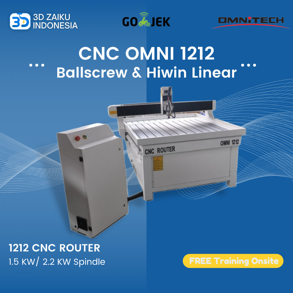 OMNI 1212 Industry CNC Router 120x120 cm with Ballscrew Hiwin Linear