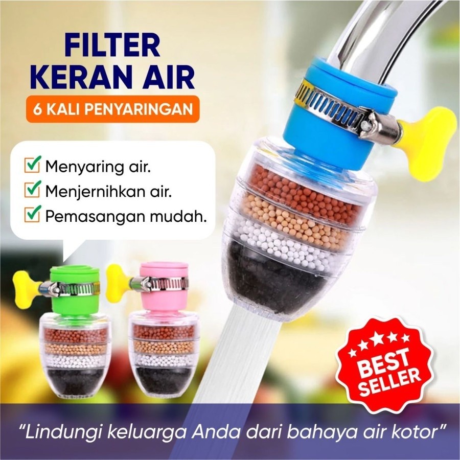 Filter Kran Air 4 Lapis Saringan Water Keran Dapur 4in1 penyaring Sambungan Kran Air / Saringan Kran