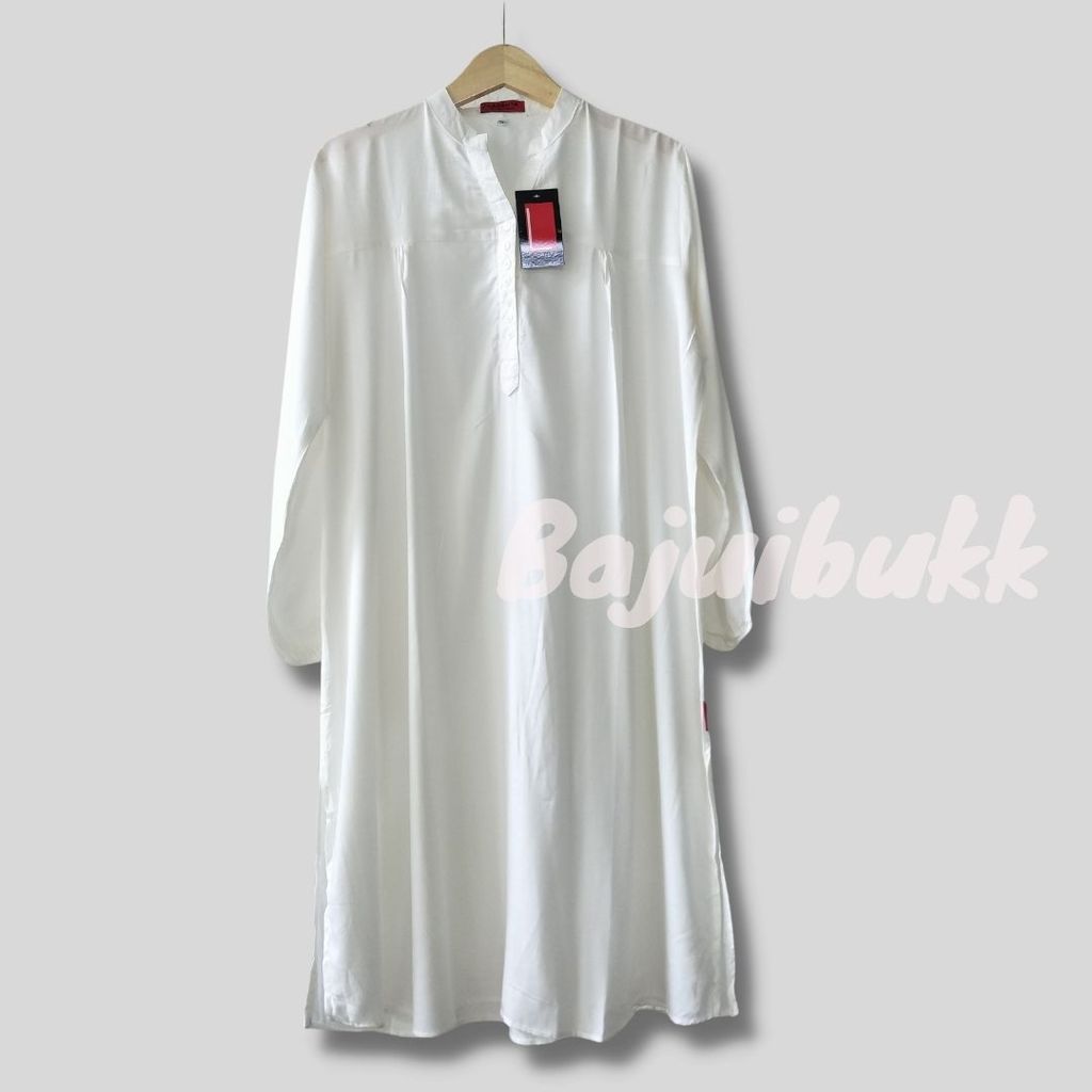 Tunik polos rayon jumbo putih tulang