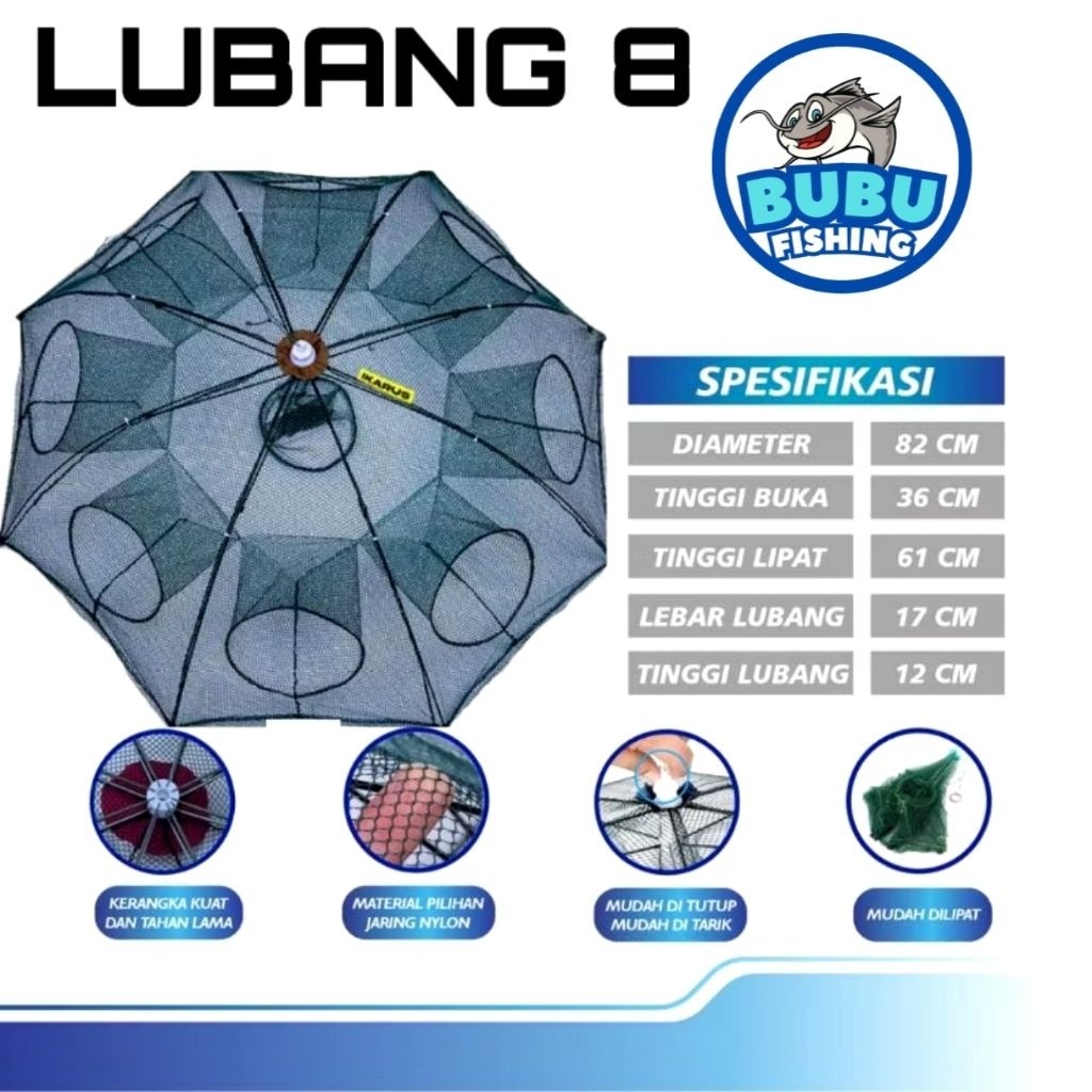 Bisa (COD) bubu perangkap ikan dan udang lubang 8/bubu payung/bubu perangkap ikan/bubu perangkap uda