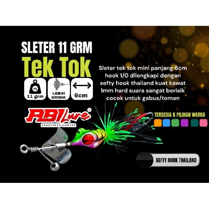 Mini Slater Tek Tok Buzz Slash Bait Umpan Casting Gabus Toman by abi Lure