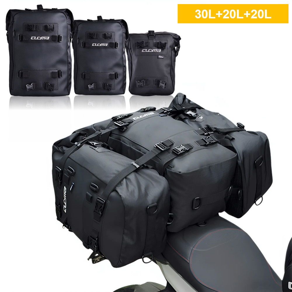Motorcycle Rear Seat Bag 10L Or 20L Or 30L Waterproof Saddle Side Bag Luggage Pack Multifunction Sho