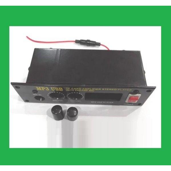 Paket Box mini Amplifier stereo dukung Mp3 dan microphone input Ready