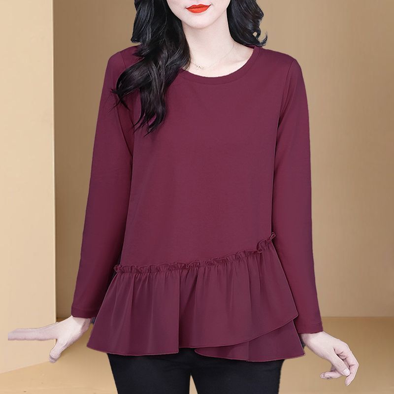 Kaos Wanita Loose Crew Neck Top