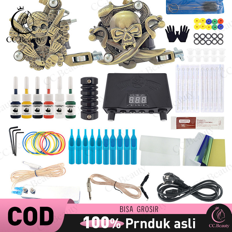 Perlengkapan tato pemula Hot Penjual Mesin Set Tato G Un Power Tinta Jarum Set Lengkap Perlengkapan 