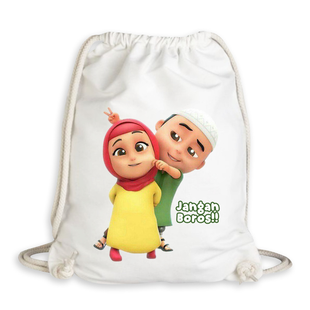 Tas Serut - Stringbag Canvas Tebal Motif Viral Anak NUSSA & RARA Terbaru