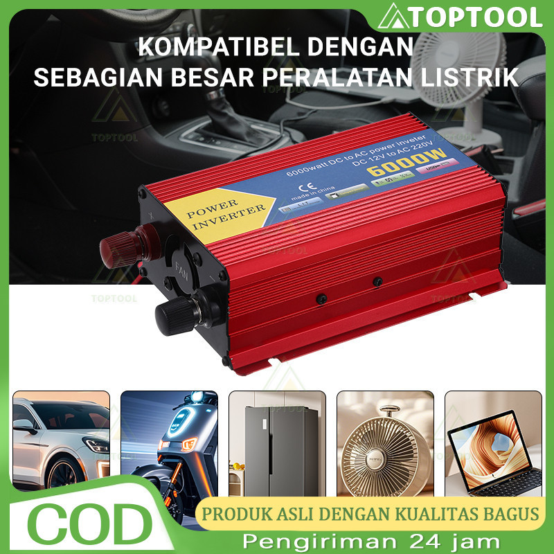 Inverter 6000 Watt Power Inverter DC AC Aki listrik Serbaguna Besaar 6000W Universal Inverter Mobil