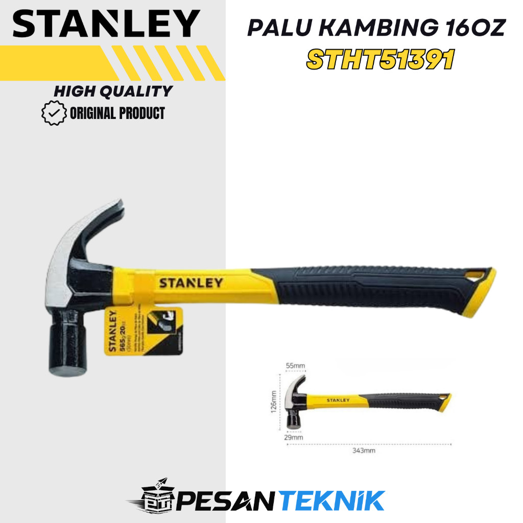 Palu 16Oz  Fiberglass Handle Claw Palu Kambing STANLEY STHT51391