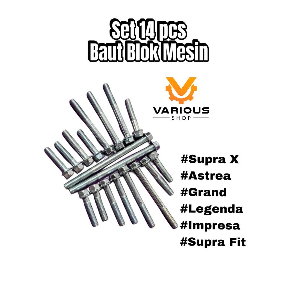 PAKET 1 Set Baut Baud Block  Blok CVt Mesin Yamaha Mio J Fino Soul GT X ride 125 Xeon Kunci T8 M6