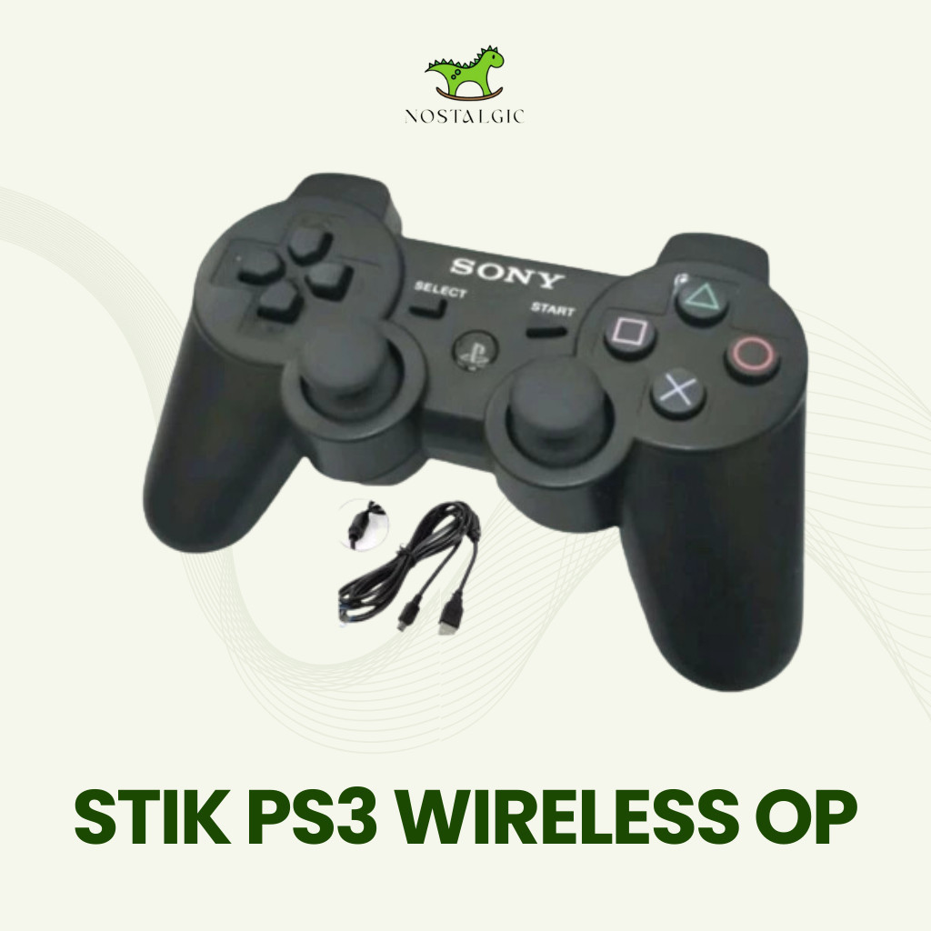 Stik Ps3 Wireless Op Ori Pabrik Hitam Stick Ps3 Hitam Stik Op Ps3 Stick Op Ps3 (2 MOTOR)