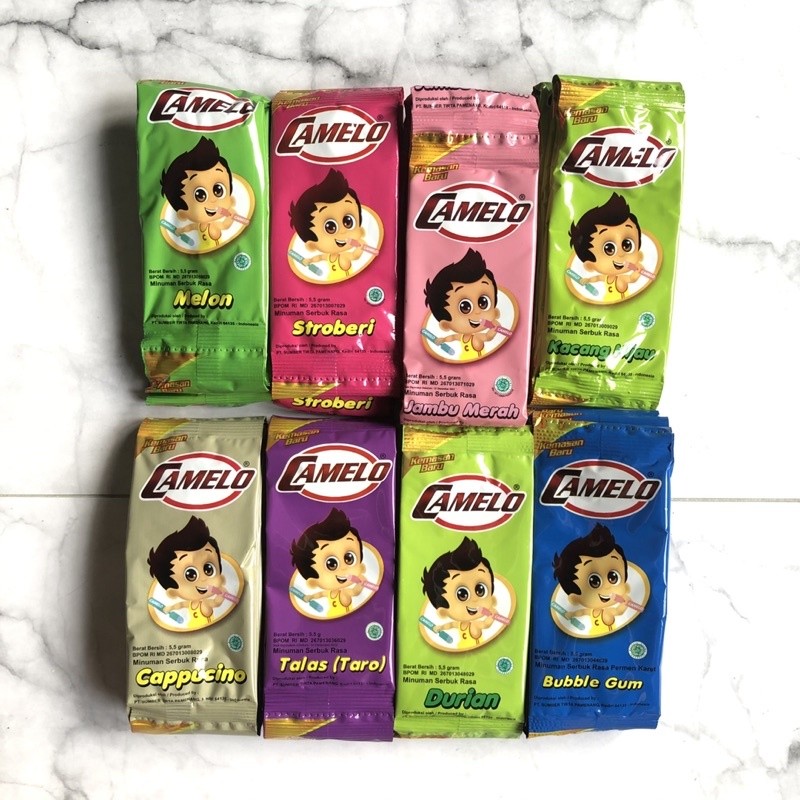 BAHAN ES SUNTIK CAMELO ES BANTAL BUBUK ES CAMELO DUS ISI 240 PCS 24 RENCENG