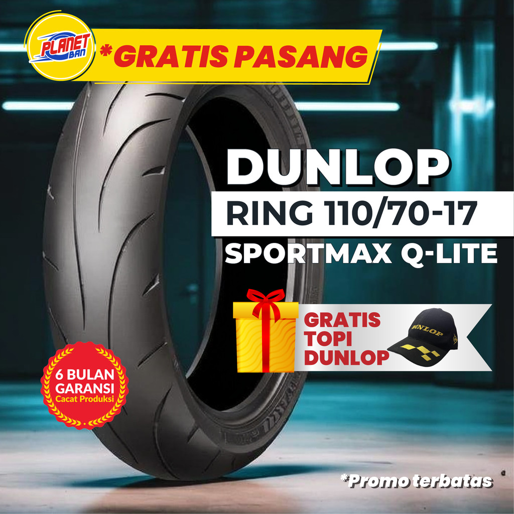 Ban Motor Ring 17 - 110/70 Dunlop Sportmax Q-Lite (Ban Motor DEPAN Xabre, Byson FI, MT25, R25, Ninja