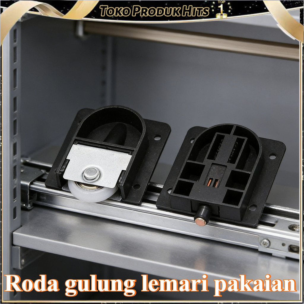 Roda Geser Pintu Lemari Plastik Kuat Vintage, Roda Sliding Lemari Berat