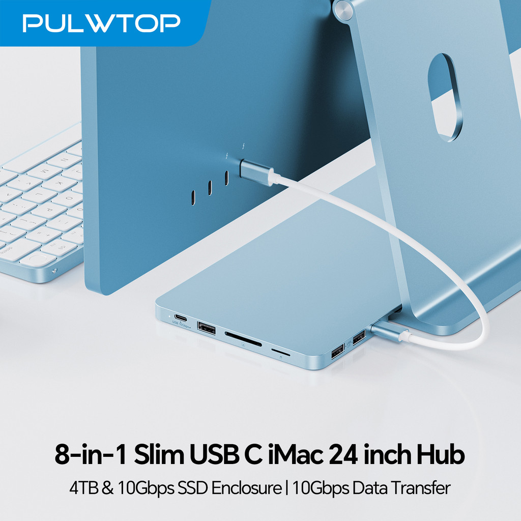 iMac Accessories with M2 SSD Expansion, USB AC 32 10Gbps, USB A 20, SDTF, iMac USB Hub for iMac 24 i