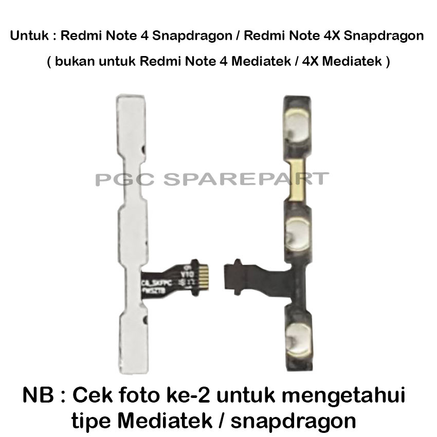 Original Flexible Volume Power On Off Xiaomi Redmi Note 4 Snapdragon / Redmi Note 4X Snapdragon Octa