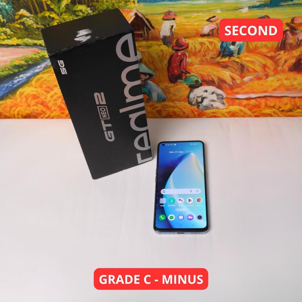 REALME GT NEO 2 12/256 GB GRADE C - MINUS HP SECOND ORIGINAL SINAR MUTIARA CELL