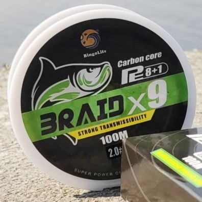 Bingolife Senar Pancing PE X9 Carbon Core 100m 0.8#~8.0# Kuat 9.8kg~52.3kg
