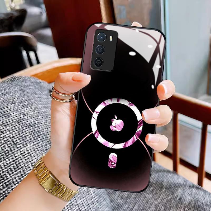 Hard Case Glass Kaca OPPO A16 A16s A16K A16e A11A11x A11K A12 A12s A12e A15 A15s A17 A18 Silicone Ba