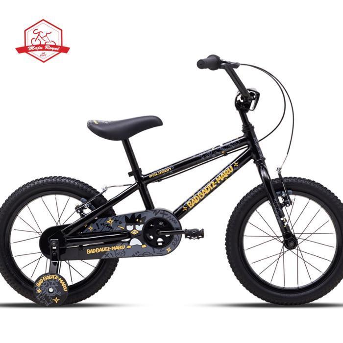 Sepeda Anak Bmx Polygon Bad Badtzmaru 16 inch Black Hitam Cowok Kuat Original