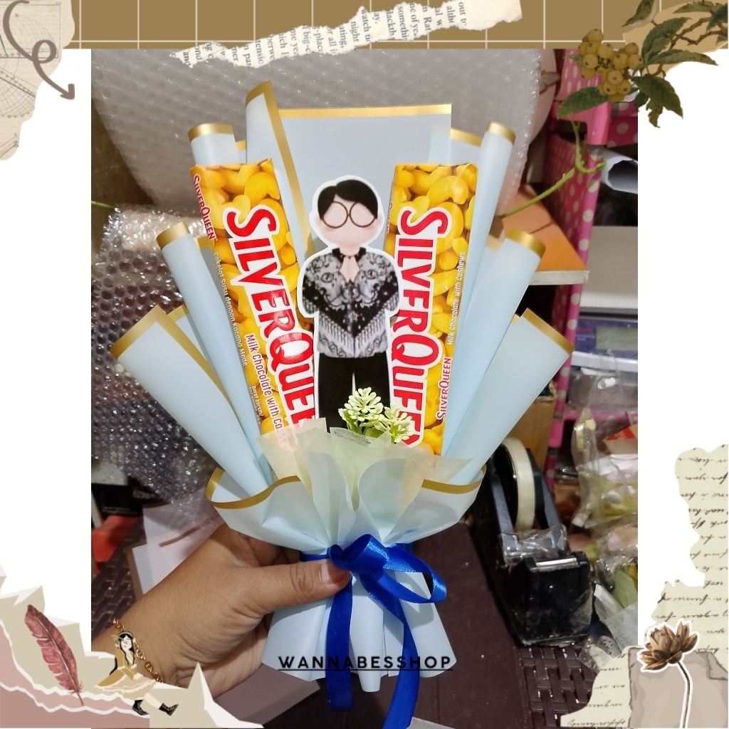 COD buket mini coklat Silverqueen Cadbury bucket snack mini bouquet hadiah ulang tahun hari guru wis