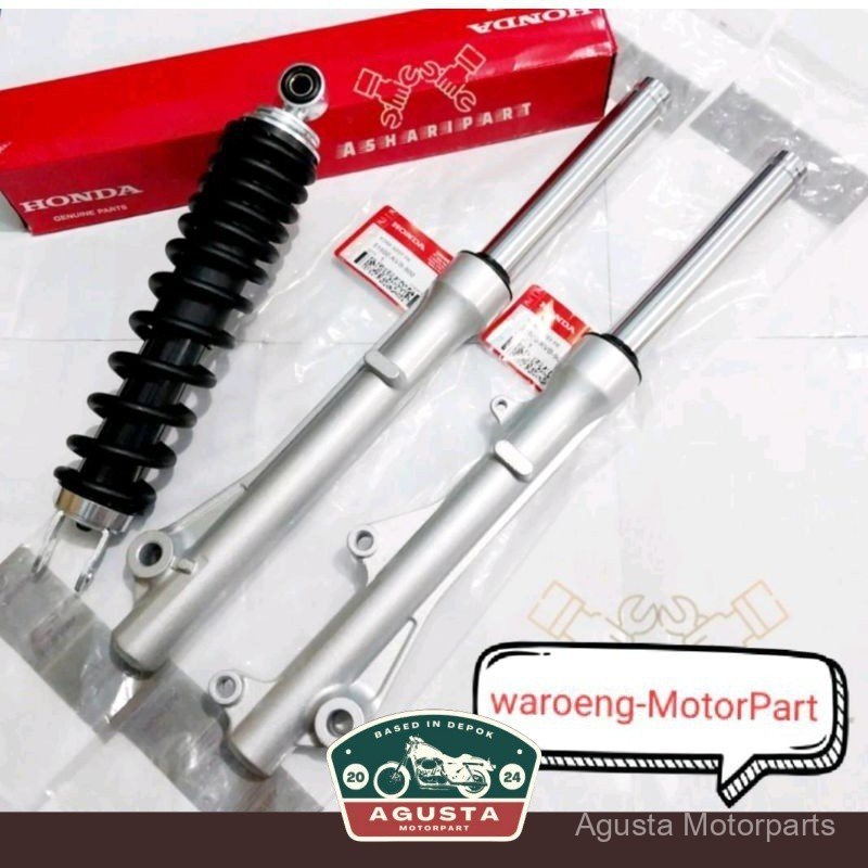 Super PAKET LENGKAP AS SHOCK DEPAN PLUS TABUNG DAN SHOCKBLEKER BELAKANG HONDA BEAT KARBU HONDA VARIO